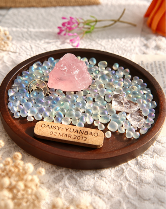 Personalized Rose Quartz & Moonstone DIY Keepsake Dish