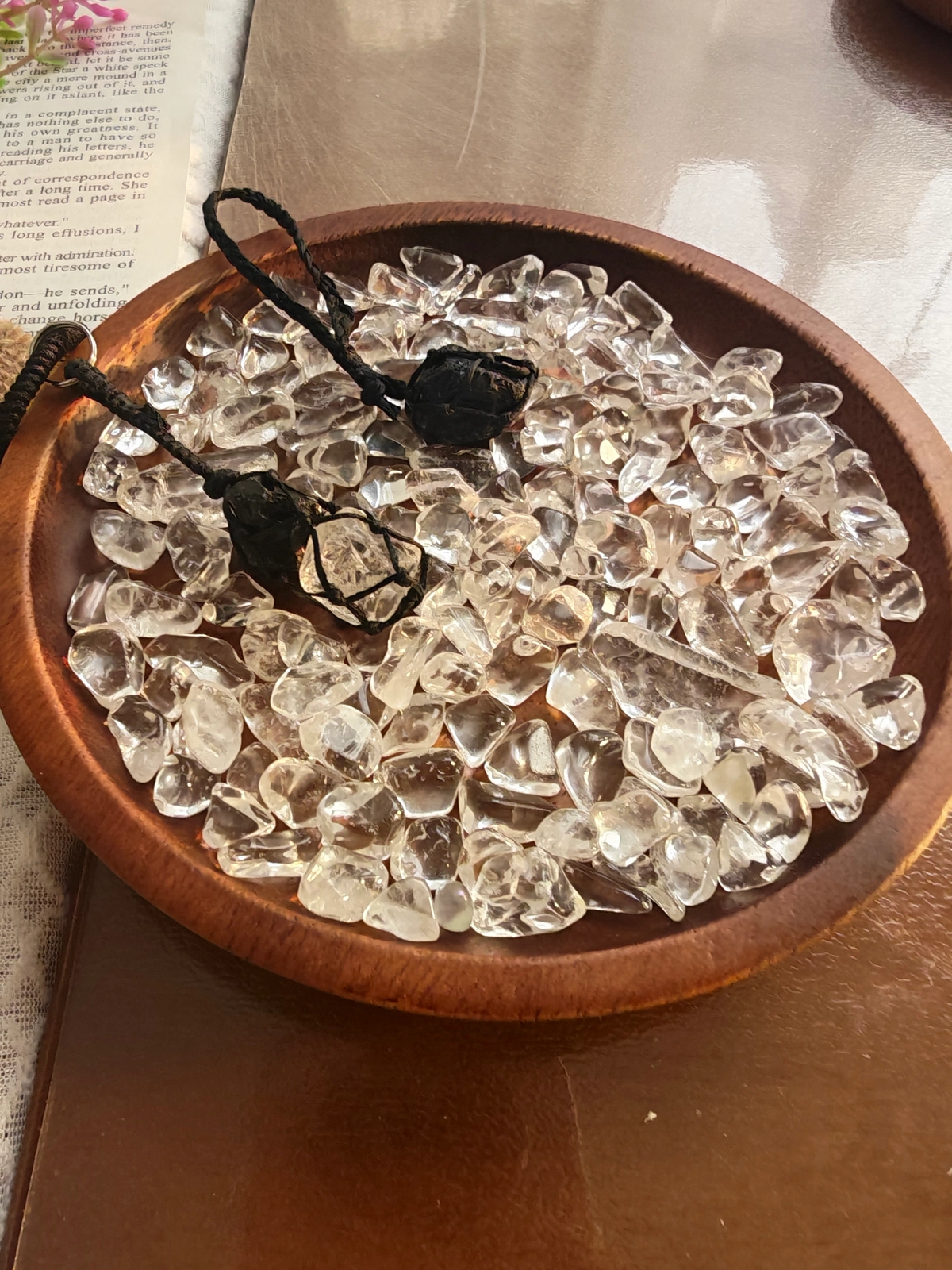 Obsidian & Clear Quartz Matching Set with Crystal Cleansing Dish
