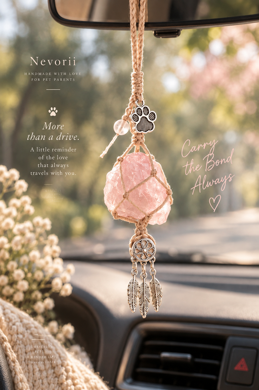 Personalized Madagascar Rose Quartz Car & Bag Charm | Handmade Raw Crystal