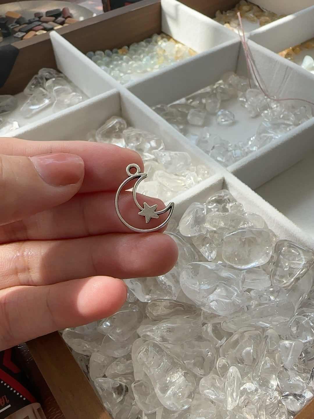 Personalized Rose Quartz & Black Tourmaline Car Charm Pair – Set of Two