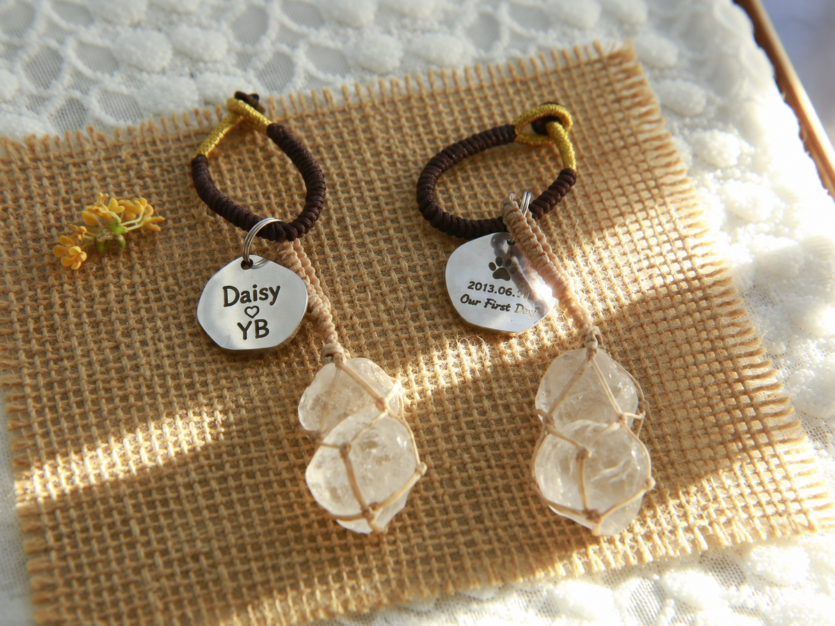 Personalized Matching Crystal Bag Charms – Set of 2