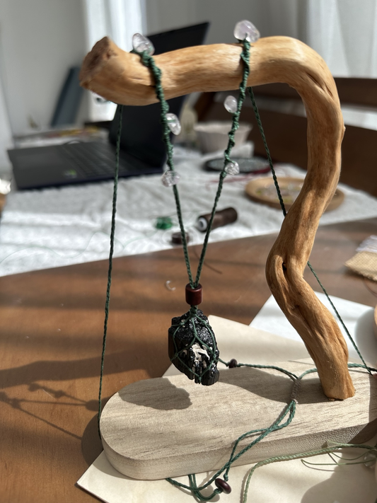 Forest Guardian Black Tourmaline Cord Necklace