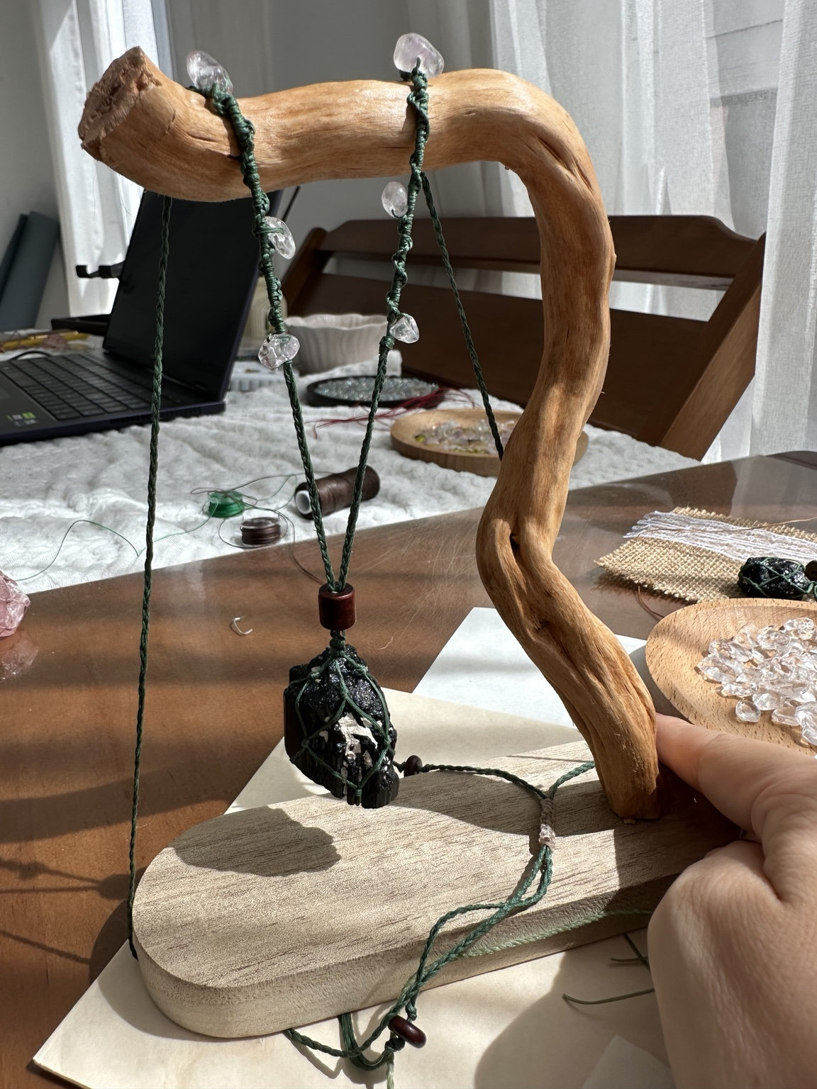 Forest Guardian Black Tourmaline Cord Necklace